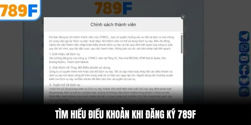 Tìm hiểu điều khoản khi đăng ký 789F